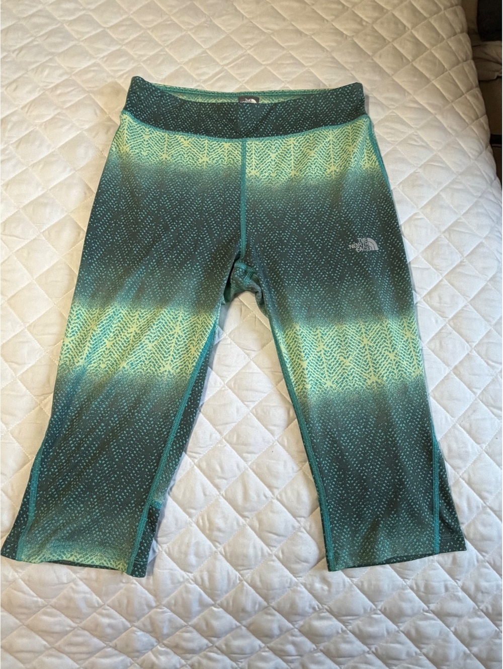 The North Face Girls Leggings XL 18 Teal Ombre Print Athletic